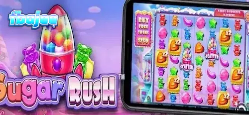 Sugar Rush স্লট গেমের ইন্টারফেস এবং রঙিন ক্যান্ডি থিম